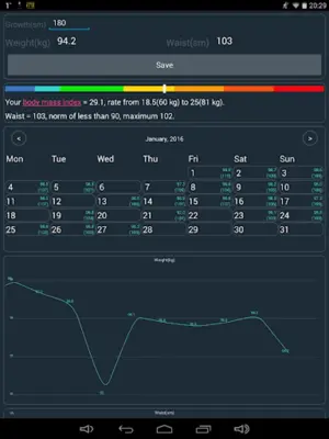 Weight control android App screenshot 0